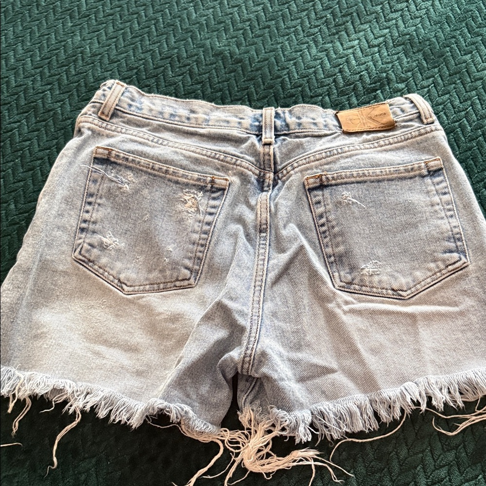 Calvin Klein Jeans Light Blue Frayed Jean Shorts
